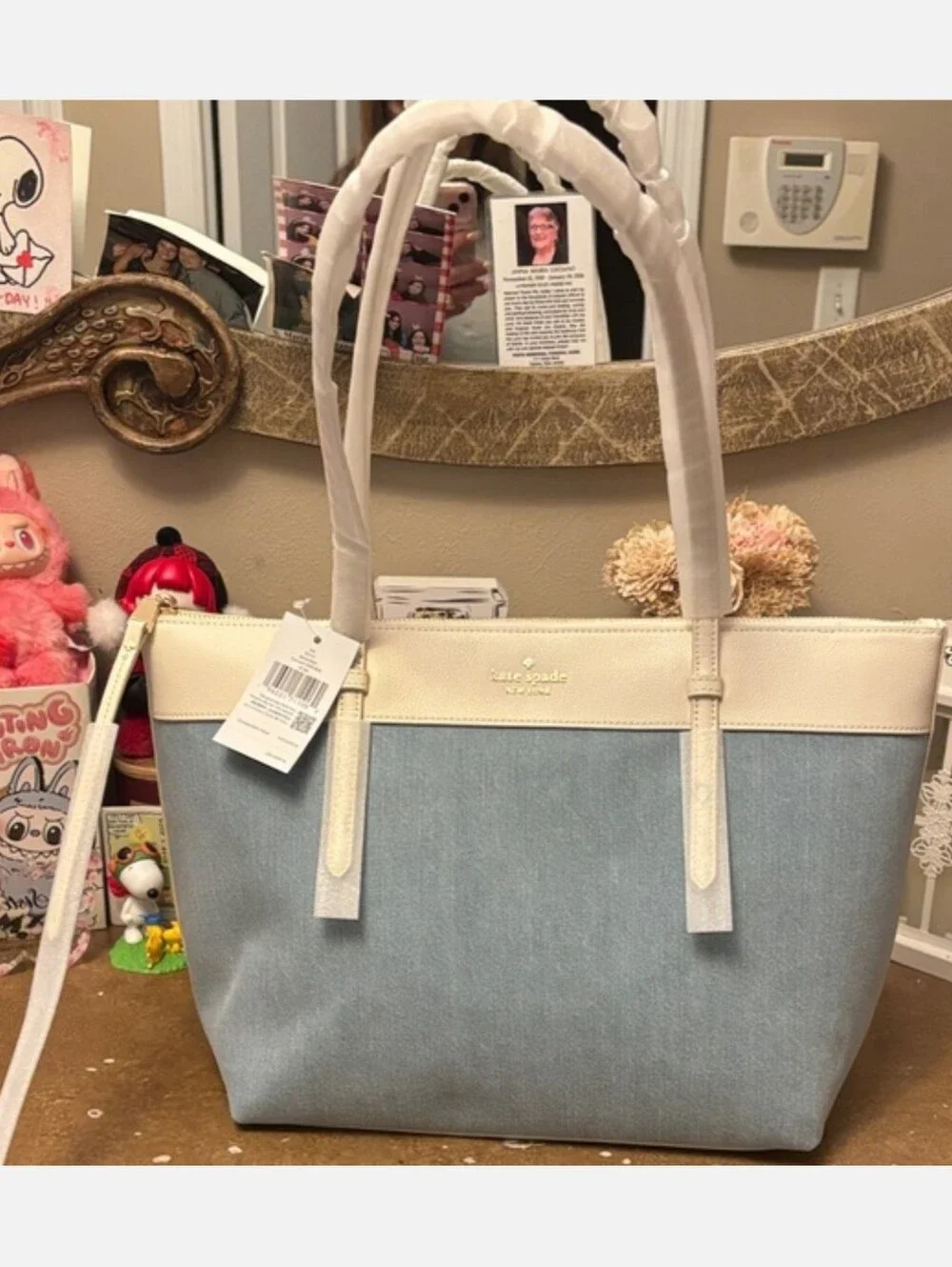 Kate Spade Limited Edition All Day Denim Tote Bag Pebbled Leather NWT